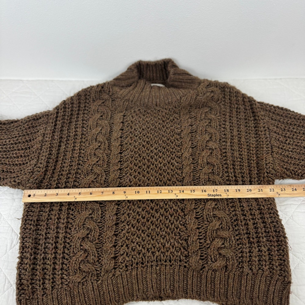 Universal Thread Chunky Brown Cable Knit Mock Nec… - image 5